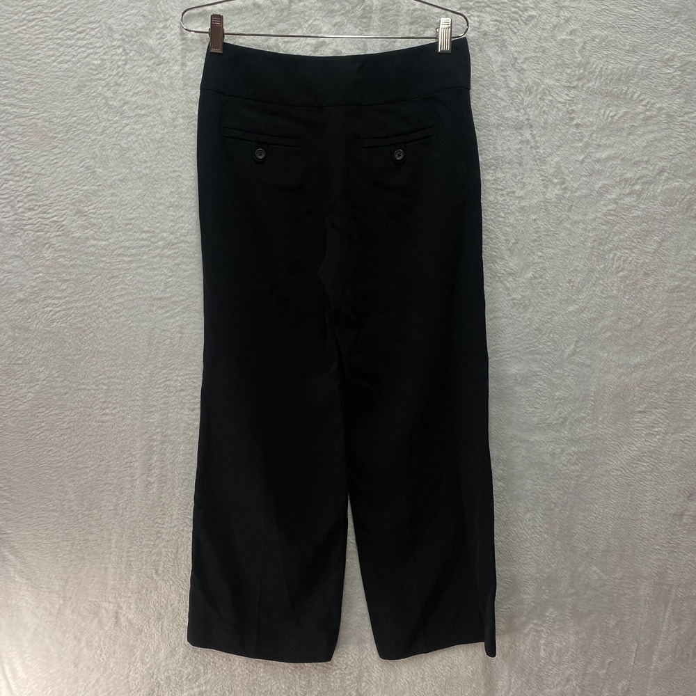 Banana Republic Harrison Pants Women 4 Black Classic High Rise Wide Leg Beltless